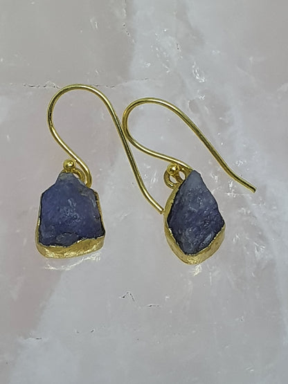 Iolite gold earrings