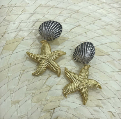 Shell and starfish earrings