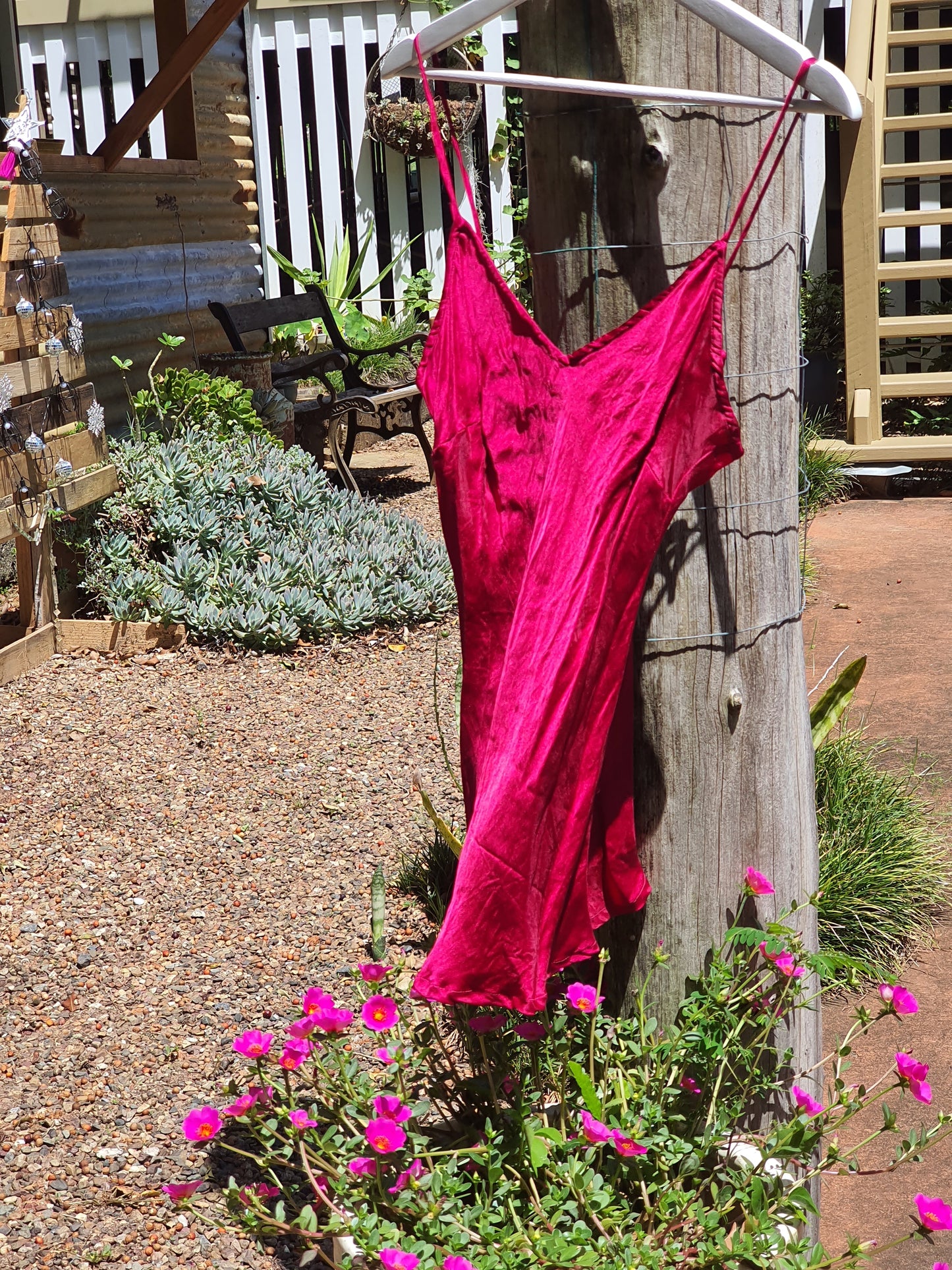 Silk Satin Luxe  Cami Magenta