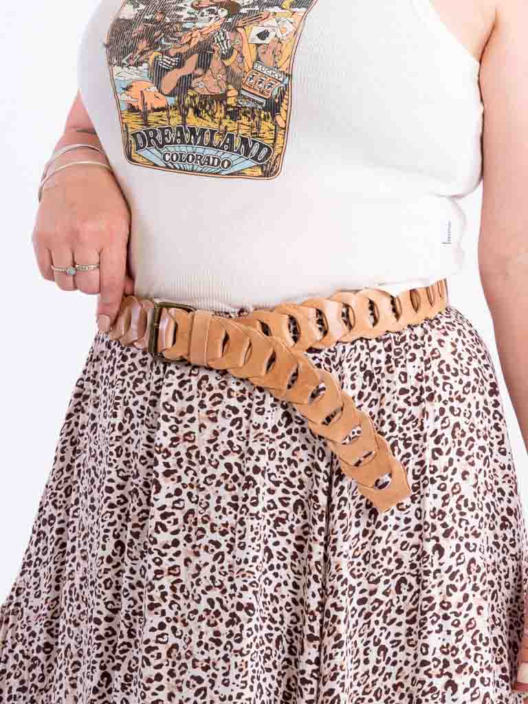 Casablanca Leather Chain Belt