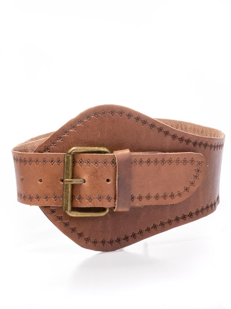 Babushka Wide Leather  Belt