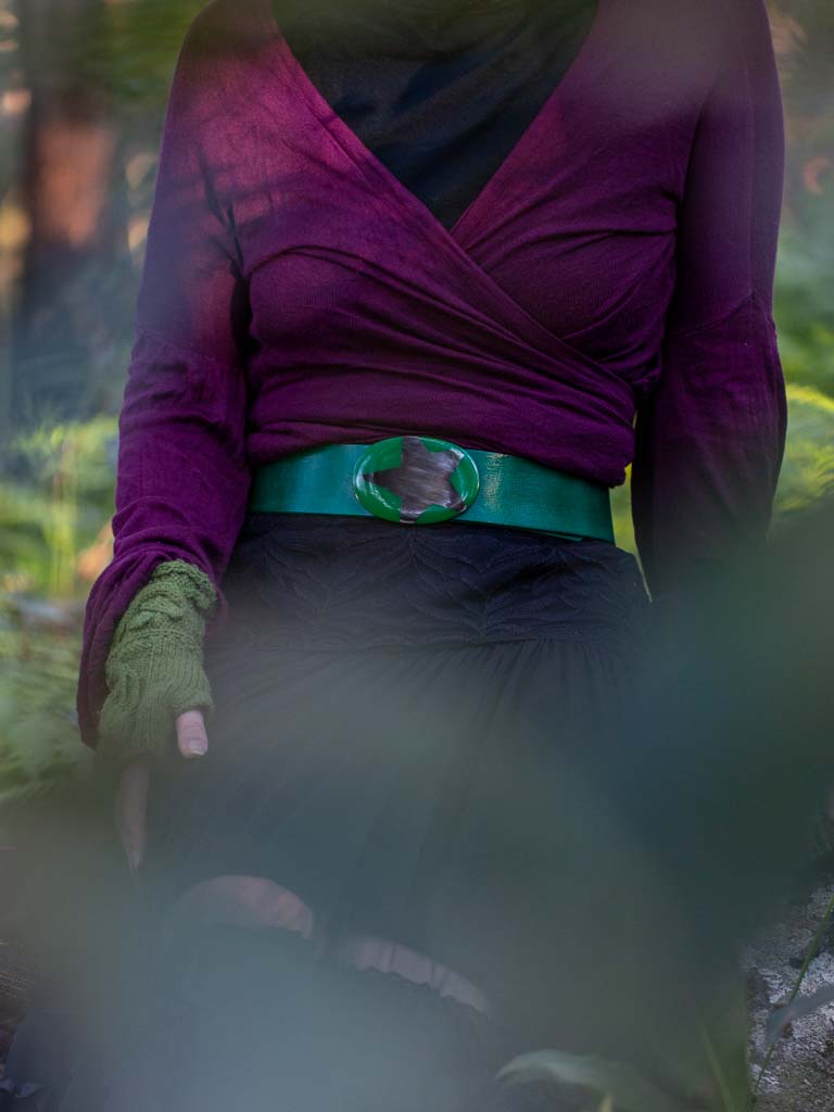 Stellar Leather Belt in Green Stellar Leather Belt in Green