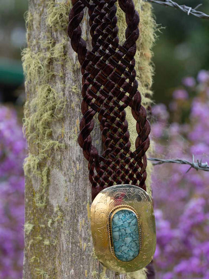 Marrakesh Wide Leather Belt Coloured Buckle