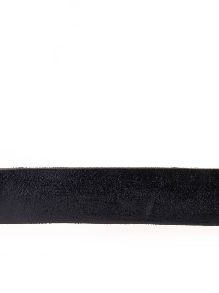 Close up of black leather belt.