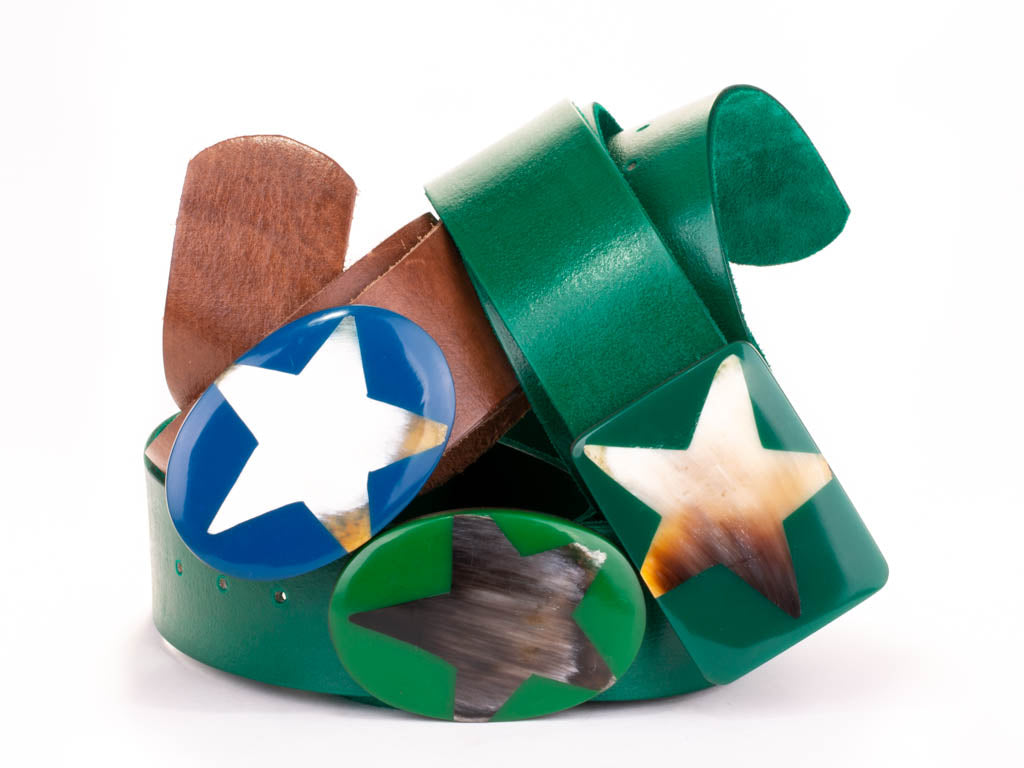 Stellar Leather Belt in Green Stellar Leather Belt in Green
