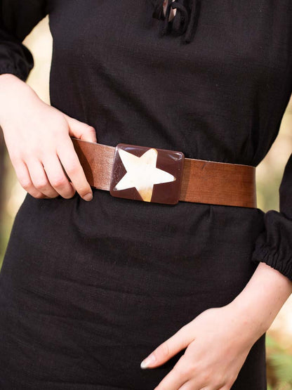 Stellar Leather Belt Rectangle