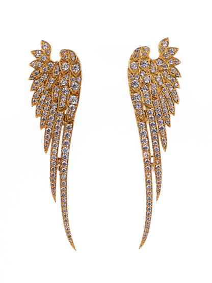 Golden wings set with sparkling 'diamonds', studs