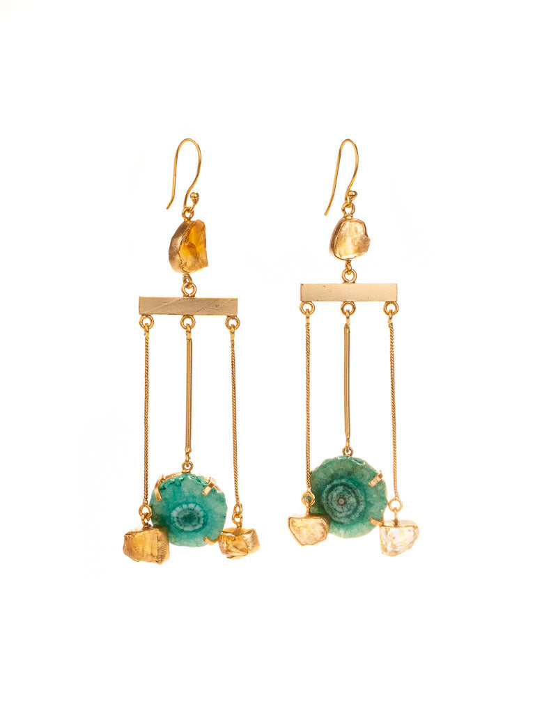 Balancing Scalses Gold luxe statement earrings