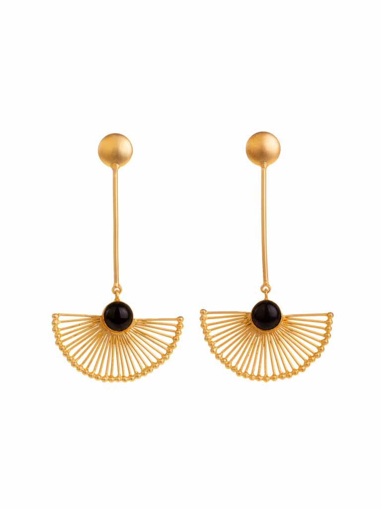 Fan Onyx  statement earrings