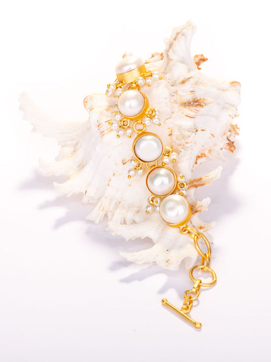 Gold Luxe Pearl Bracelet - Supine Mermaid