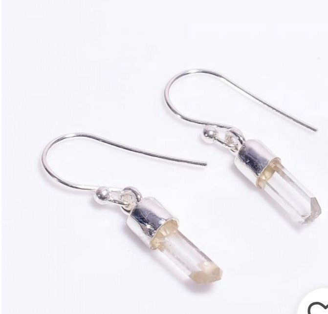 Clear quartz earrings