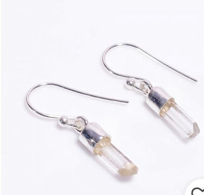 Clear quartz earrings