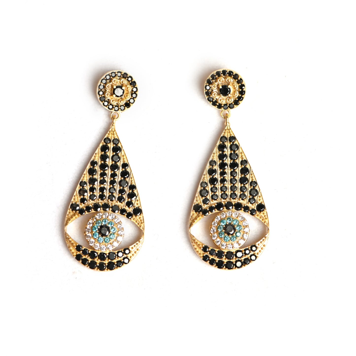 Gold Luxe Earring  Turkish Eye