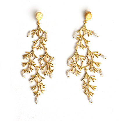Willow branch gold luxe statement earrings
