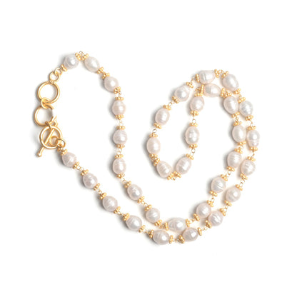Gold Luxe Pearl Necklace - Ocean Lustre