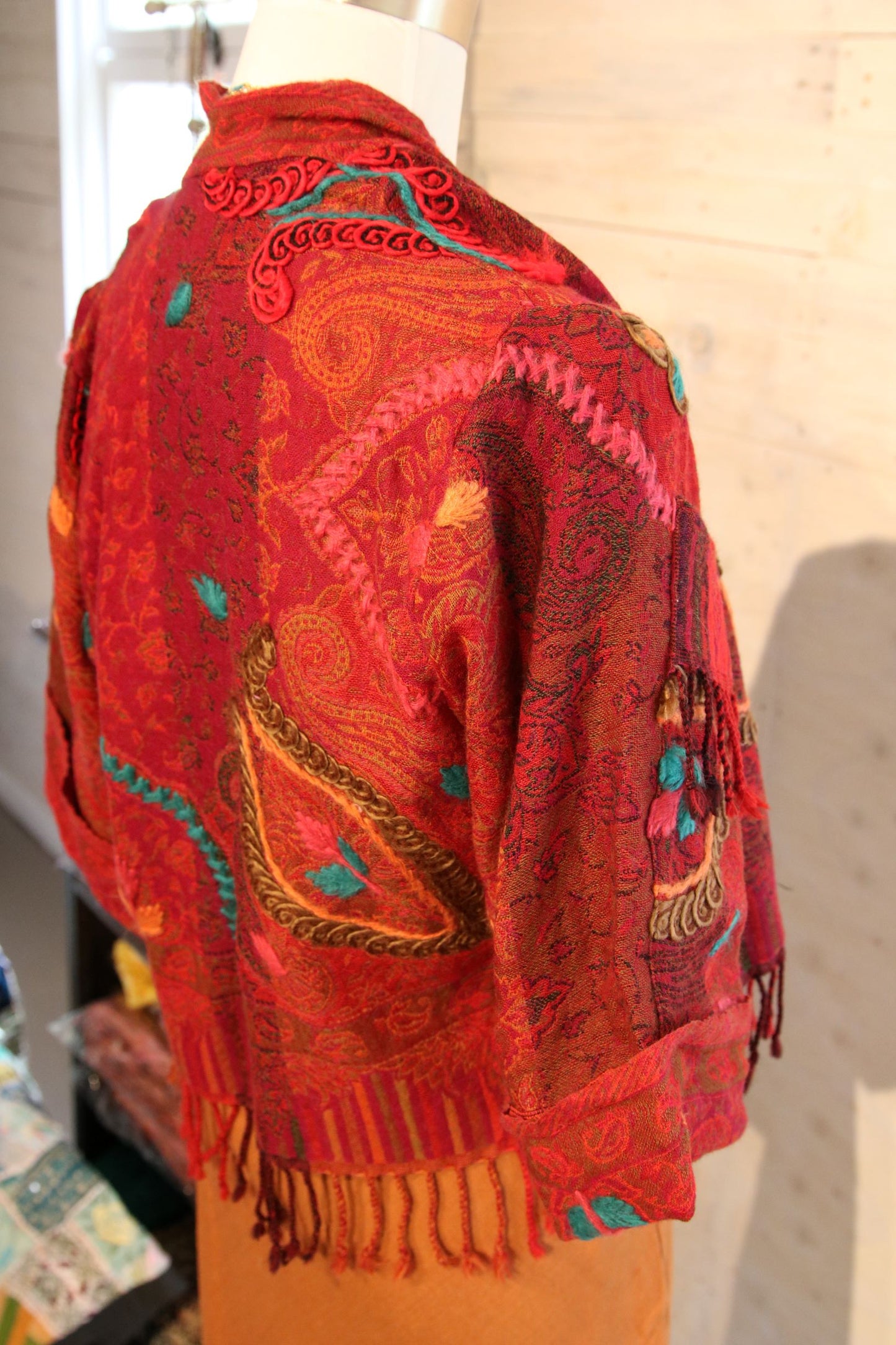 Kashmiri soft fringed wool jacket. Ruby Rd size 10