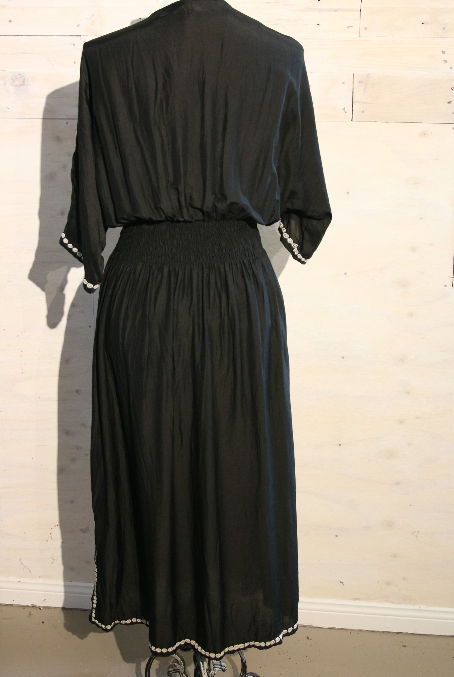 SALE Violet Silk Embroidered Dress