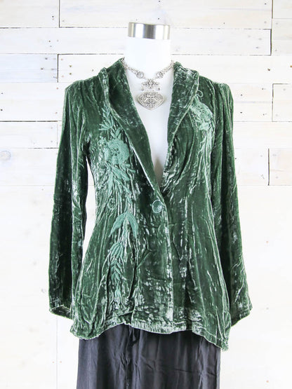 Bree Long Silk Velvet Embroidered Jacket