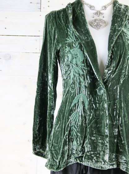 Bree Long Silk Velvet Embroidered Jacket
