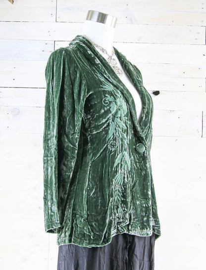 Bree Long Silk Velvet Embroidered Jacket
