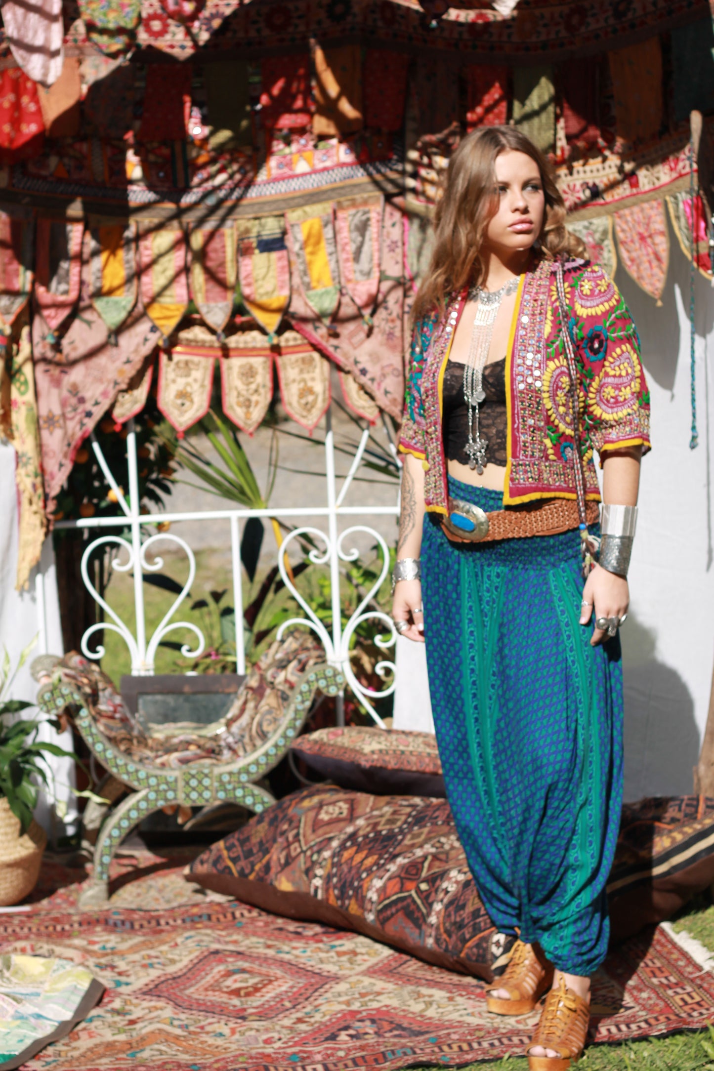 Marrakesh Wide Leather Belt Coloured Buckle