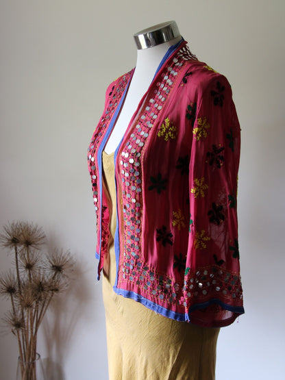 Side view of pink gypsy jacket