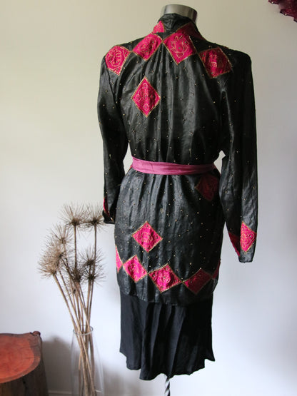 Rear view of silk sari jacket