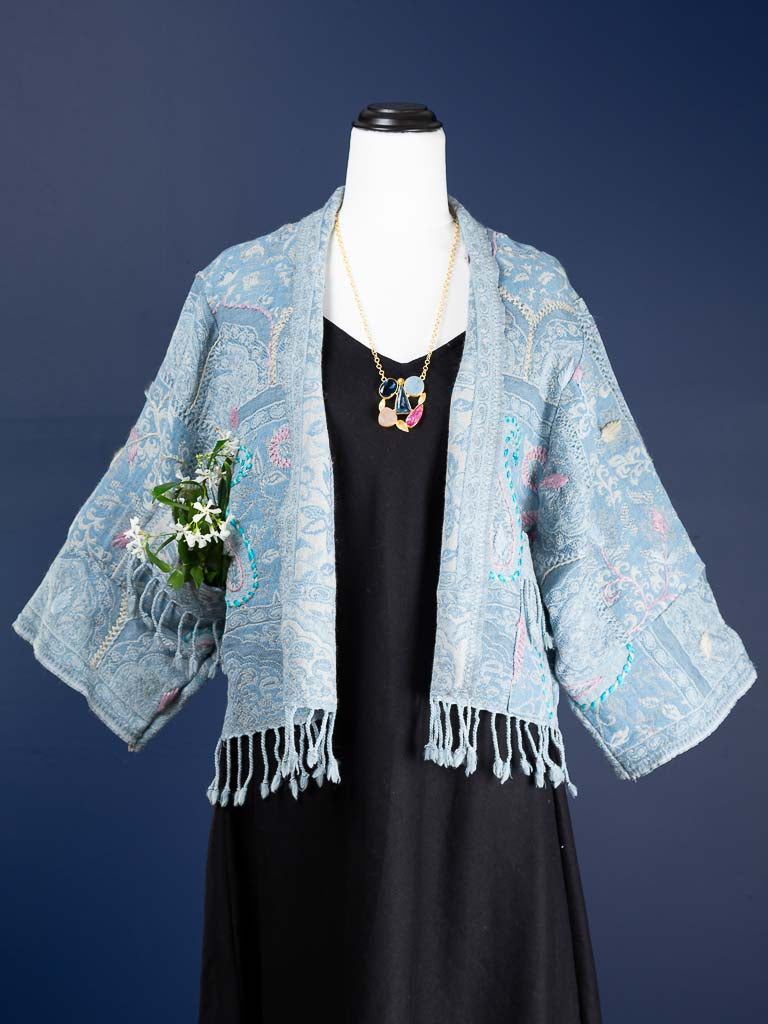 Kashmiri soft fringed wool jacket. Size 14