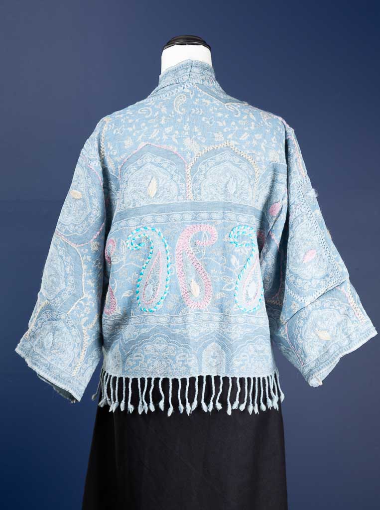 Kashmiri soft fringed wool jacket. Pastel Romance Size 14