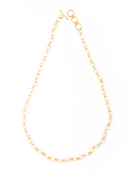 Gold Luxe Pearl Necklace - Ocean Lustre