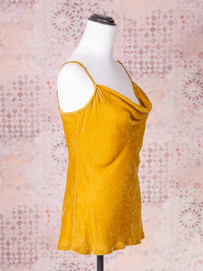 Silk Velvet Cami - Gold