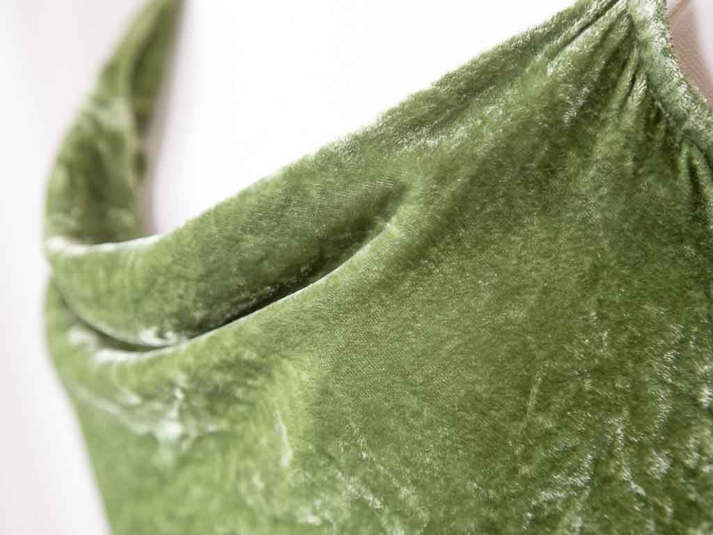 Silk Velvet Cami - Moss Green