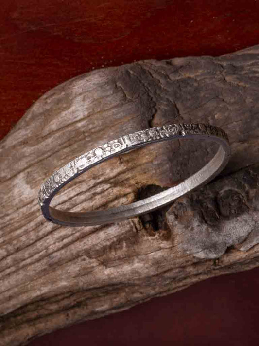 Stamped silver bangle
