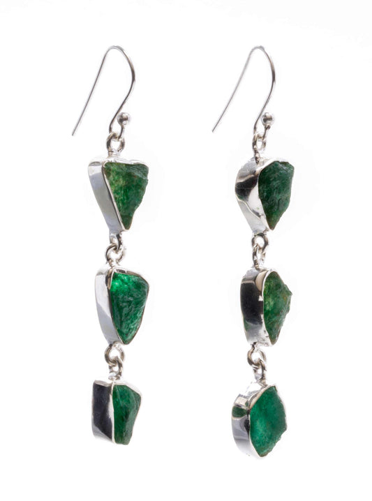 Aventurine earrings set in sterling silver