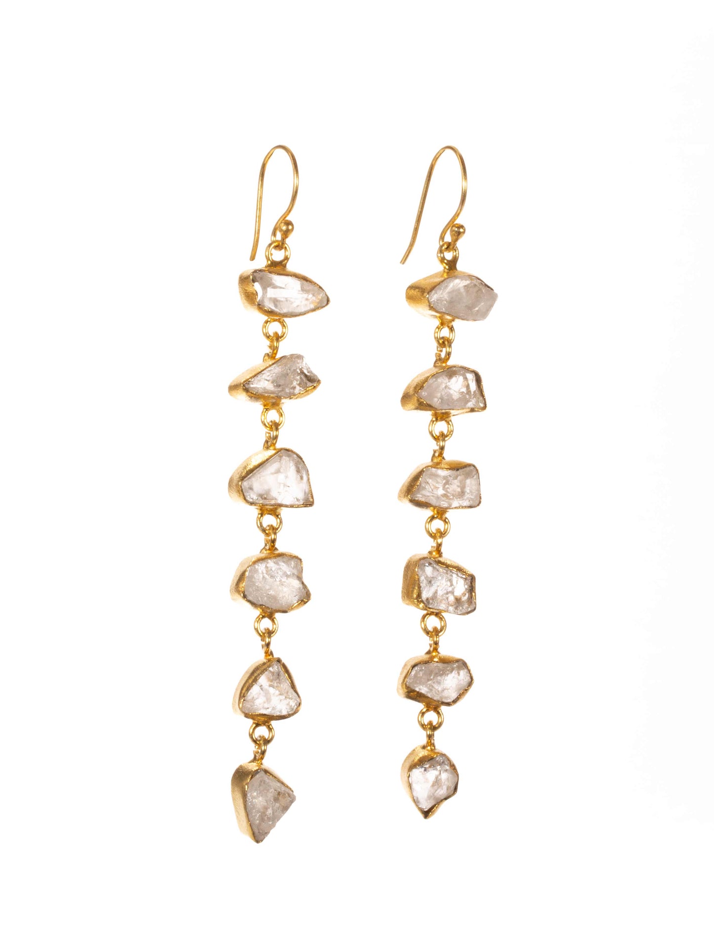 Gold Luxe earrings - a stunning and glamorous six drop stone