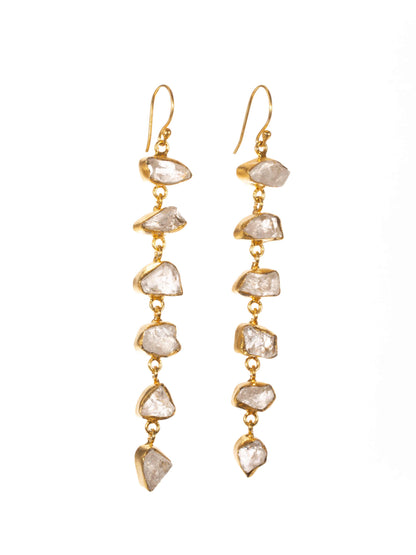 Gold Luxe earrings - a stunning and glamorous six drop stone