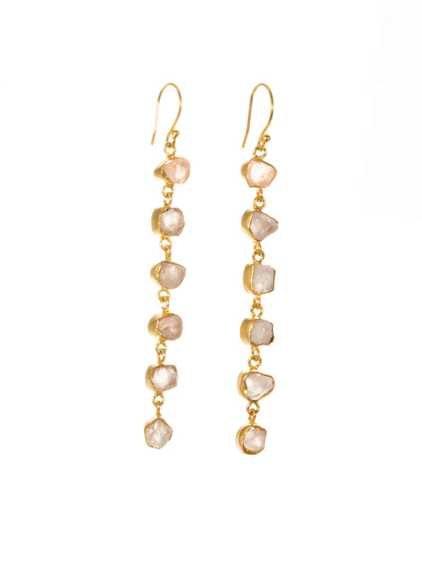 Gold Luxe earrings - a stunning and glamorous six drop stone