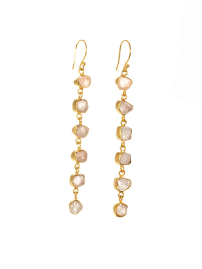 Gold Luxe earrings - a stunning and glamorous six drop stone