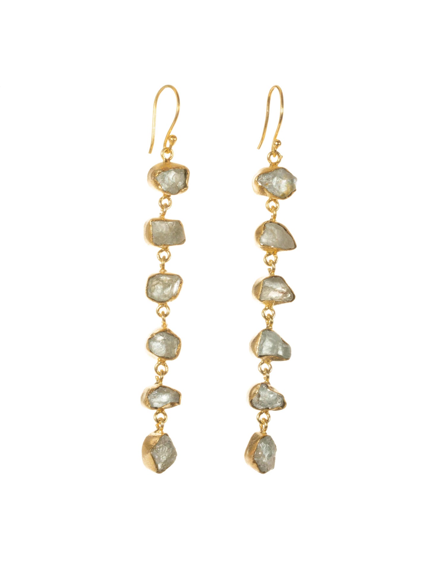 Gold Luxe earrings - a stunning and glamorous six drop stone