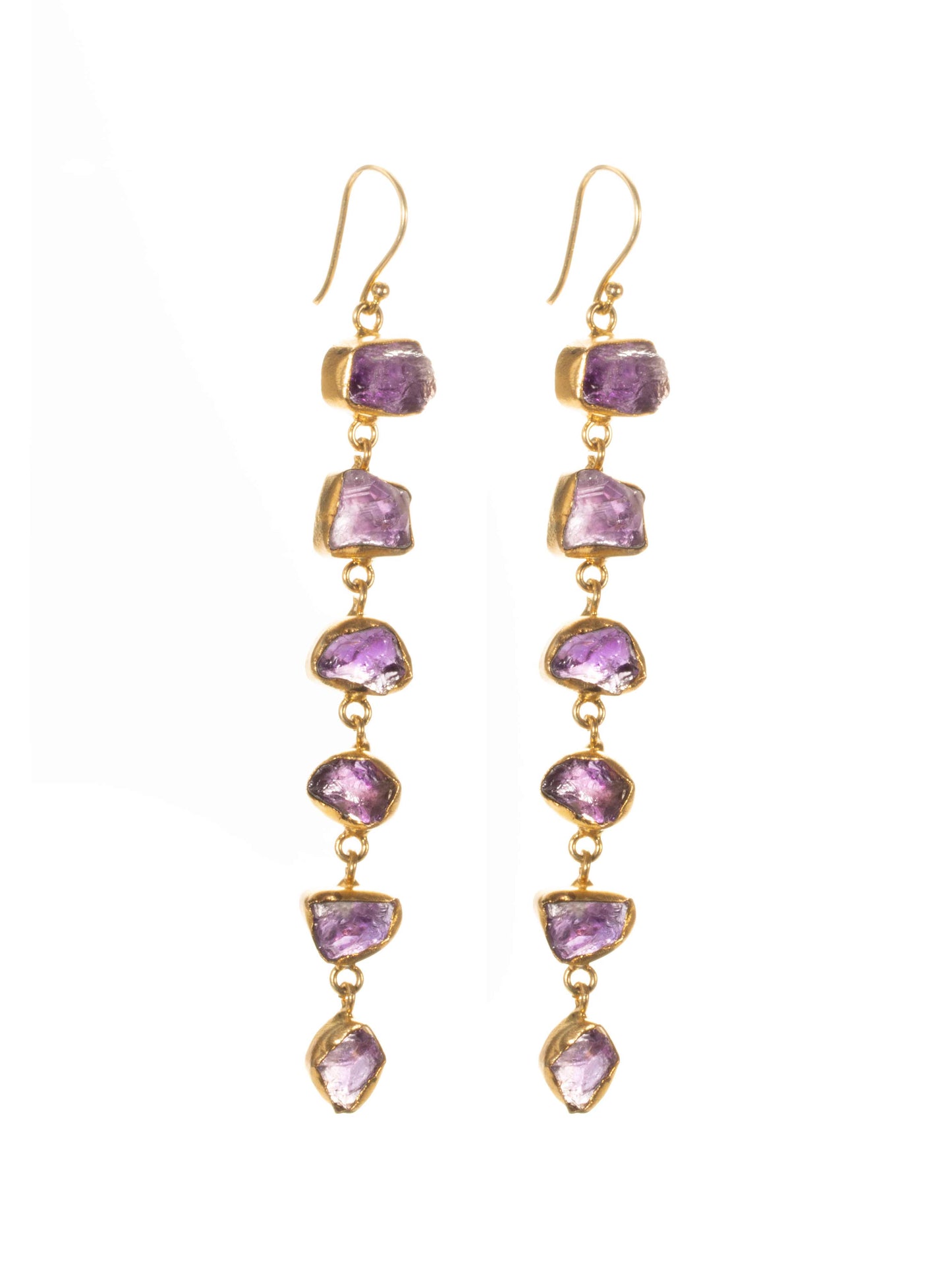 Gold Luxe earrings - a stunning and glamorous six drop stone