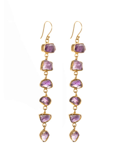 Gold Luxe earrings - a stunning and glamorous six drop stone