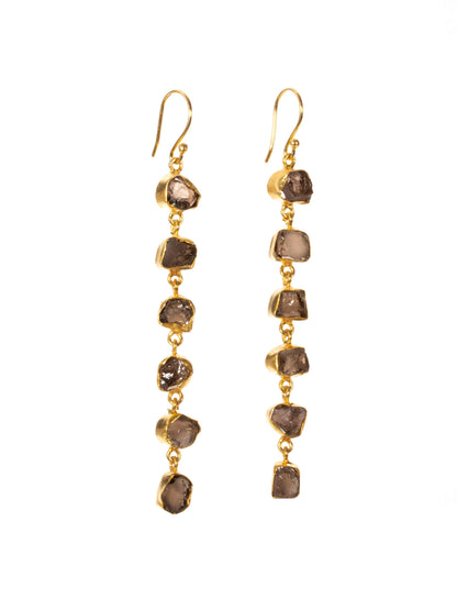 Gold Luxe earrings - a stunning and glamorous six drop stone
