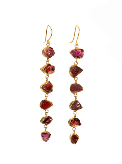 Gold Luxe earrings - a stunning and glamorous six drop stone