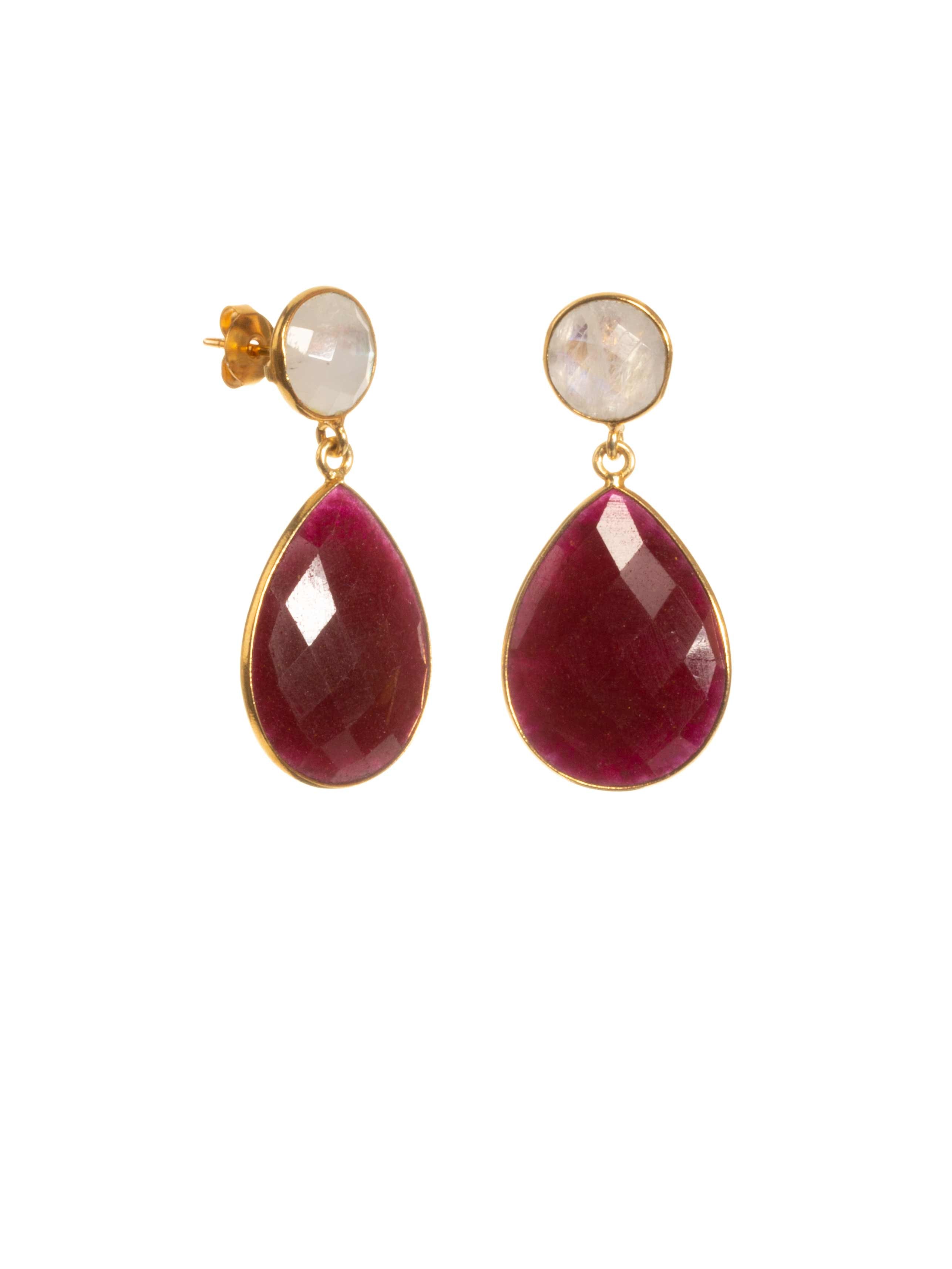 Red statement earrings deals
