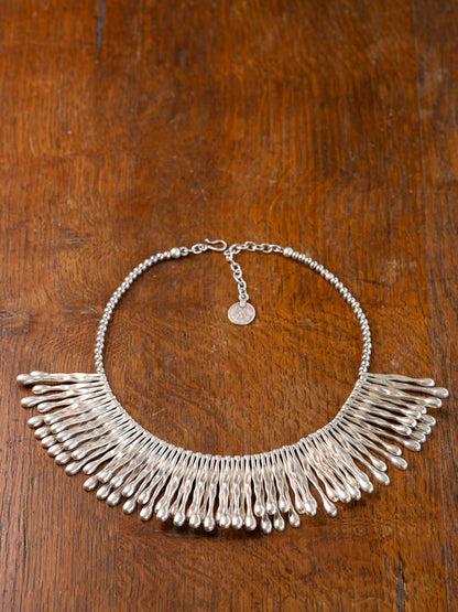 Krisis Necklace - a statement piece with silver stamens