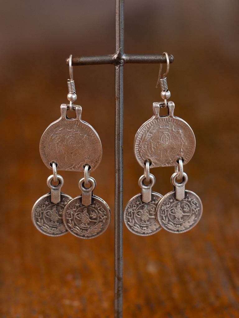 silver coin earrings
