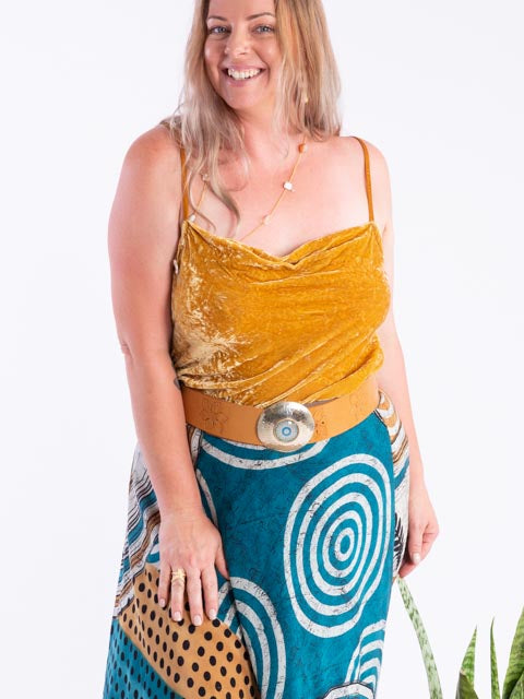 Silk Velvet Cami - Gold