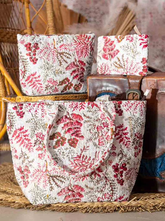 Moroccan bags made using vintage tapestry fabrics.