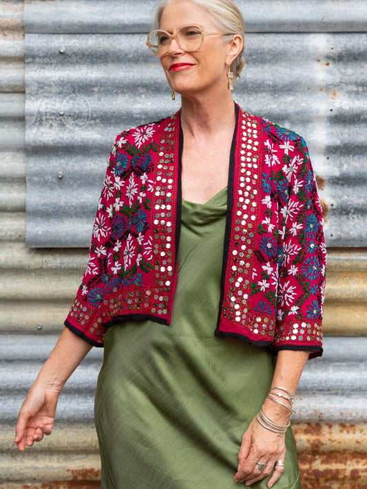 Gypsy Georgette Jacket Magenta Midnight size 12
