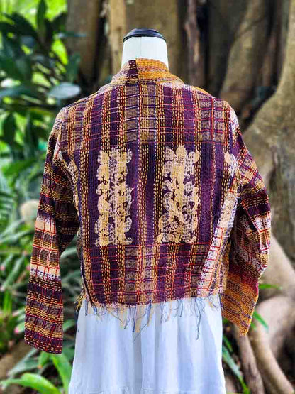 Boho Silk Chic Jacket. Tar Tan Size 10